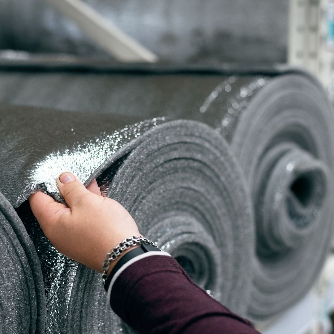 an image showing rolls of insulation.