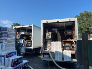 Trucks being loaded