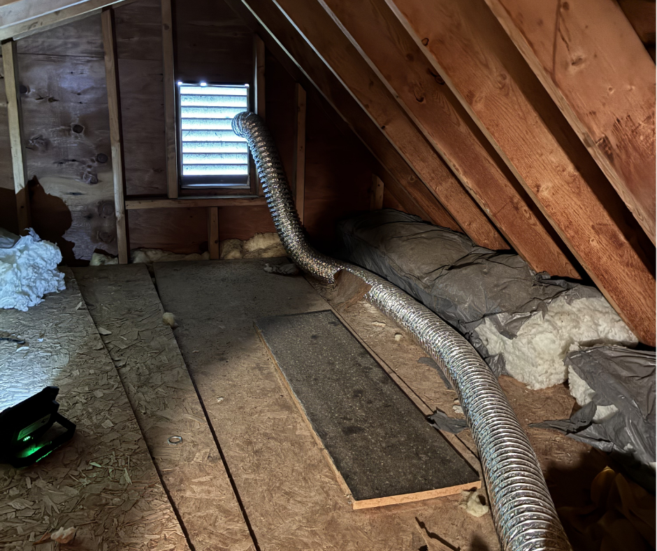 Attic ventilation project before