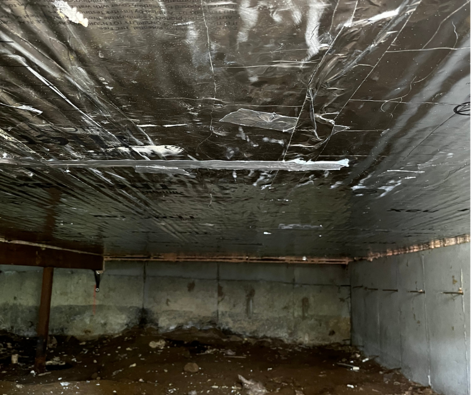 Crawlspace afterwards. Insulated with mold removed
